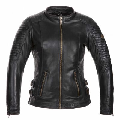 Leather jacket with padded shoulders LEGACY