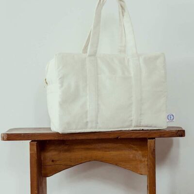 Velvet changing bag "The classic" ecru