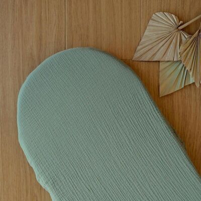 Sábana bajera para capazo verde caqui
