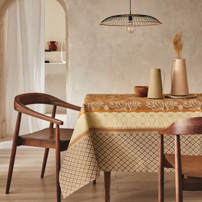 Nappe Jacquard enduit - Moisson Caramel CARRE 160x160