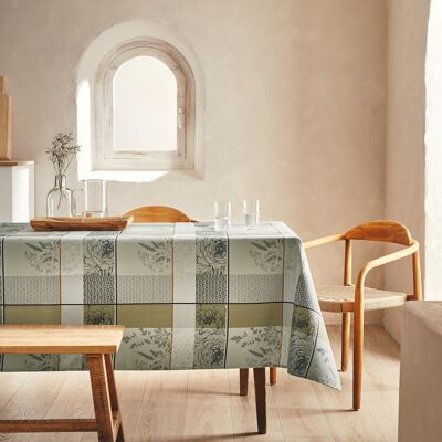Coated Jacquard tablecloth - Peony Gray RECT 160x300