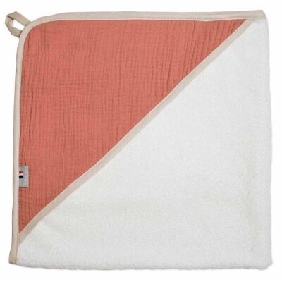 Cape de bain en gaze de coton Terracotta , Made In France  Jeanne