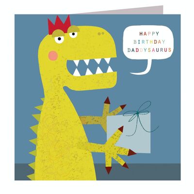 DB01 Biglietto di compleanno con dinosauro Daddysaurus