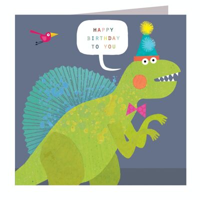 Tarjeta de felicitación de dinosaurio de cumpleaños DB05