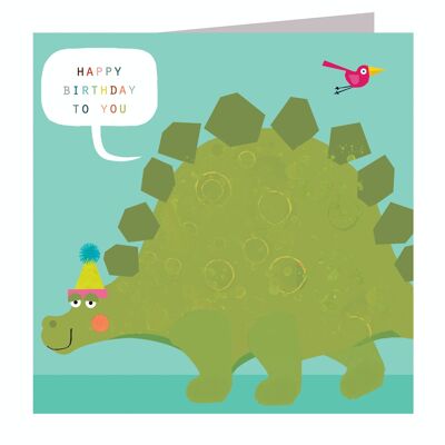 DB08 Biglietto d'auguri di compleanno con stegosauro