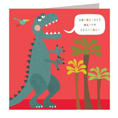 DB09 Birthday T-Rex Greetings Card