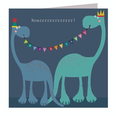 DB12 Rugidorrrrrr! Tarjeta de cumpleaños de dinosaurio