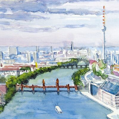 Cartolina d'auguri Paesaggio urbano di Berlino