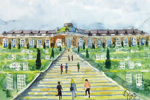 Grußkarte Schloss Sanssouci in Potsdam