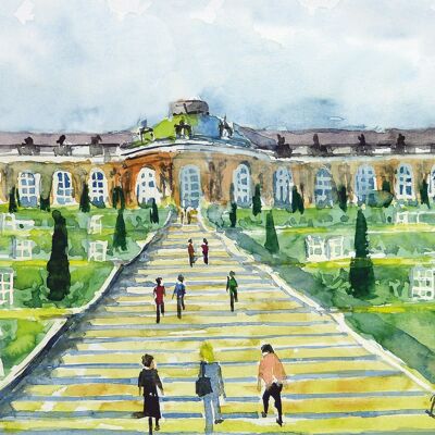 Tarjeta de felicitación Palacio Sanssouci en Potsdam