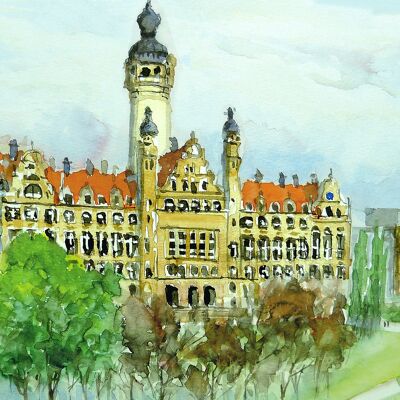 Tarjeta de felicitación Nuevo Ayuntamiento de Leipzig