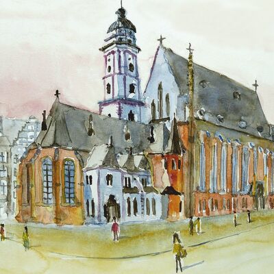 Grußkarte Thomaskirche in Leipzig