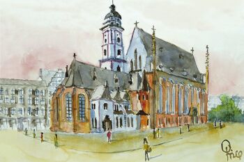 Carte de voeux Église Saint-Thomas à Leipzig