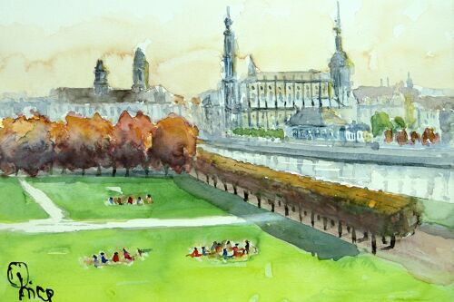 Grußkarte Blick auf Dresden