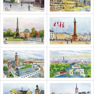 Greeting card set Darmstadt