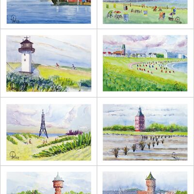 Greeting card set Cuxhaven