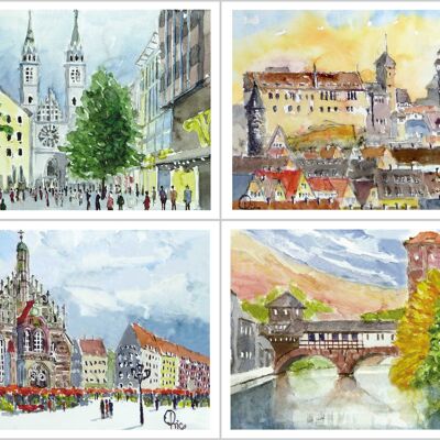 Greeting card set Nuremberg