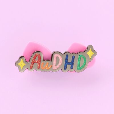 AuDHD  autistic + ADHD neurodivergent enamel pin