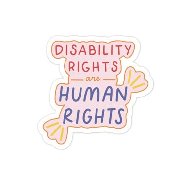 Los derechos de las personas con discapacidad son una pegatina de vinilo de derechos humanos.