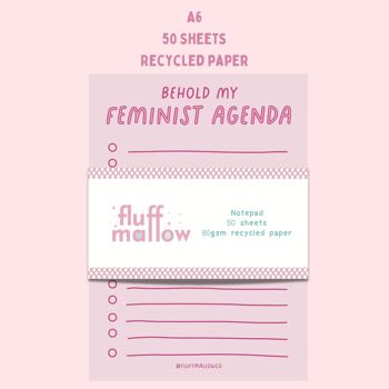 Bloc de liste de contrôle de l’agenda féministe A6 4