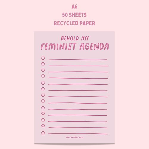 A6 feminist agenda notepad (4"x6")