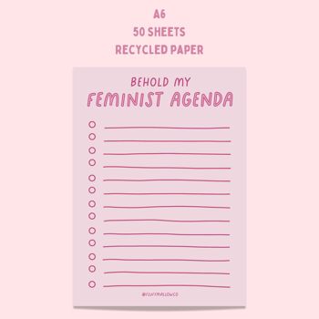 Bloc-notes agenda féministe A6 (4"x6") 1