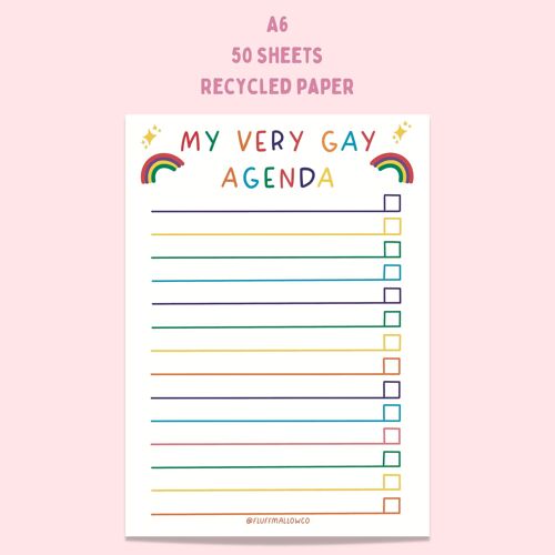 A6 Gay agenda notepad (4"x6")