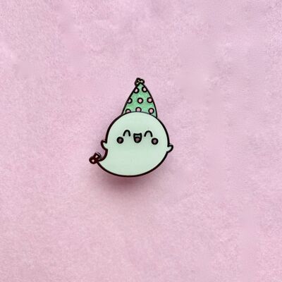 Kawaii glow in the dark  cute party ghost enamel pin