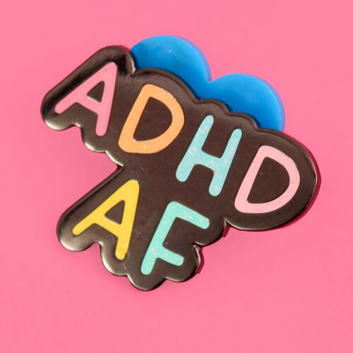 ADHD af mental health neurodivergent enamel pin