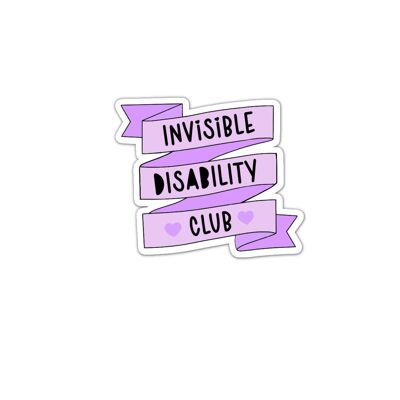 Pegatina de vinilo del club de discapacidad invisible