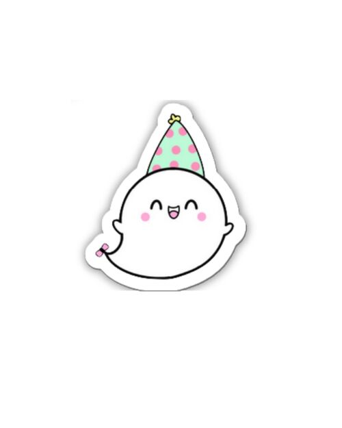 Kawaii happy party ghost sticker