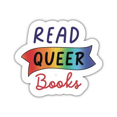 Read queer books  reading vinyl sticker