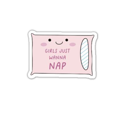 Girls just wanna nap vinyl sticker