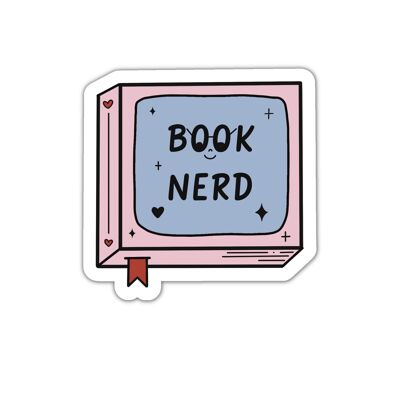 Book nerd reading vinyl sticker