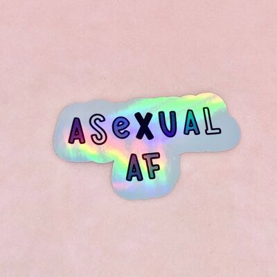 Asexual af holographic vinyl sticker / LGBTQ stickers