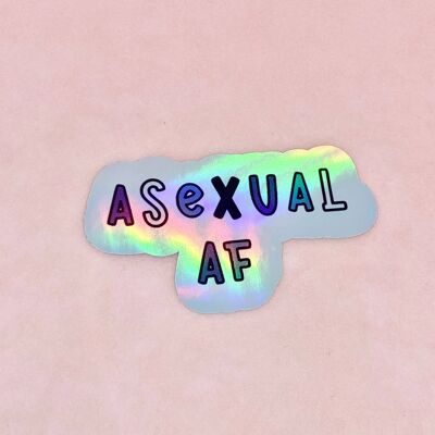 Autocollant en vinyle holographique af asexué / autocollants LGBTQ
