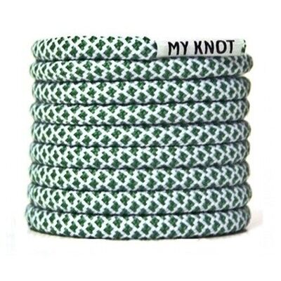 Green and white laces