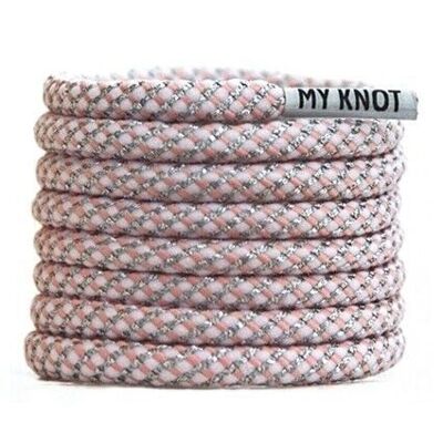 Silver pink shoelaces