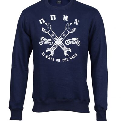 Rundhals-Sweatshirt aus Baumwolle BUCK - BLAU