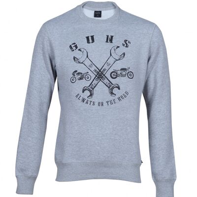 Rundhals-Sweatshirt aus Baumwolle BUCK-GRAU