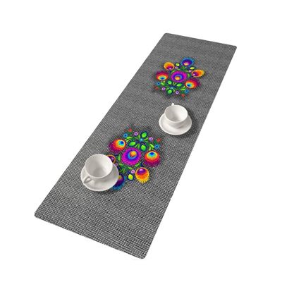 Folk Table Runner In Felt Bertoni 33 x 95 cm.