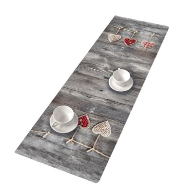 Hearts Table Runner In Felt Bertoni 33 x 95 cm.