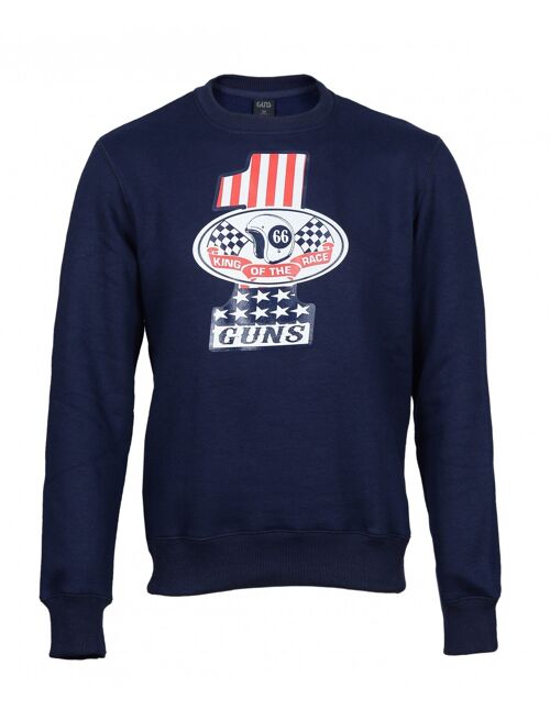 Sweatshirt crewneck en coton INK- BLUE