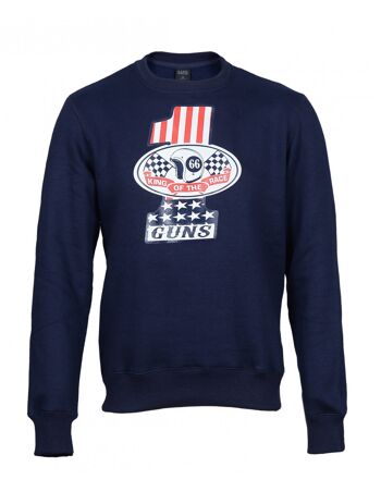 Sweatshirt crewneck en coton INK- BLUE 1