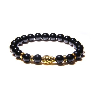 Obsidian-Buddha-Armband
