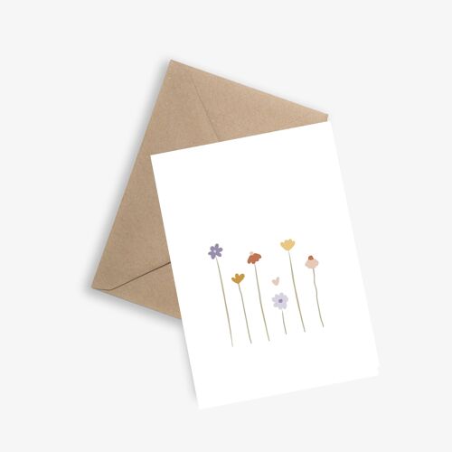 Carte / Affiche Simple -  Les Fleurs