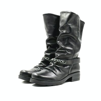 Handmade shoes in italy, MADE IN ITALY, Aurora Boots with curly leather
