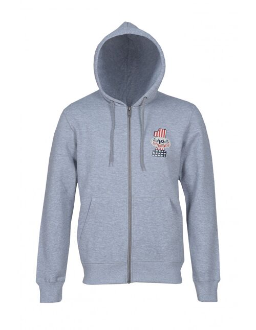 Hoodie avec capuche en coton STUD - GREY