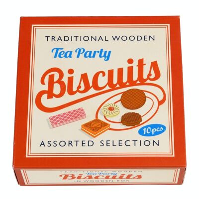 Traditional wooden tea party biscuits