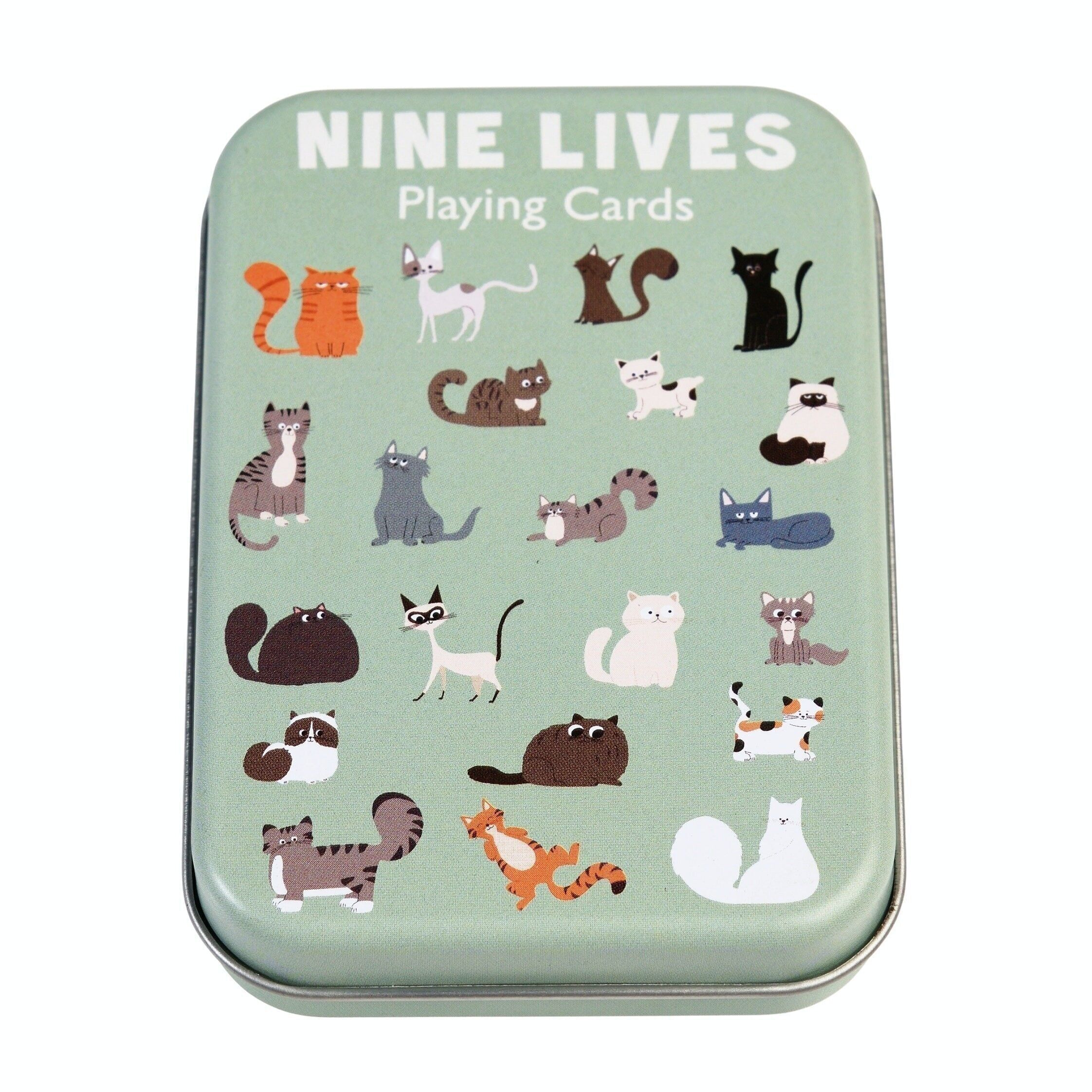 Playing cards in a tin - Nine Lives